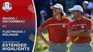 Woods & DeChambeau vs Fleetwood & Molinari | Extended Highlights | 2018 Ryder Cup