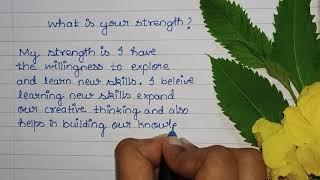 What is your strength ? interview Q & A | Sample answer for fresher | #4