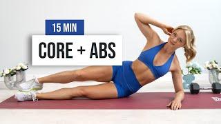 15 MIN KILLER STRONG CORE + ABS Workout - With Weights, Low Impact Home Workout