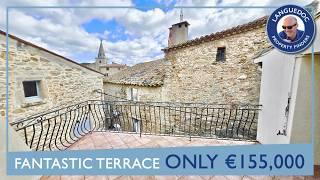 ONLY €155,000 !!! Charming 3 bed corner house, garage & terrace in S France village with restaurant