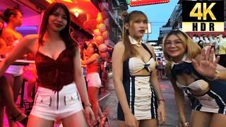 Pattaya 4K Walk Soi 6 exciting scene. Thailand 2024.