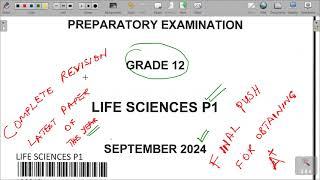 LIFE SCIENCES GRADE 12 PAPER 1 PREPARATORY 2024 SECTION A MEMO.