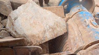 Super satisfying  GIANT ROCK Crusher Machine| Giant ASMR Massive Jaw Breaker Crushing Operations