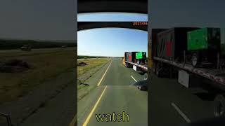 Trucker's INSANE Swerve to Dodge MASSIVE Tire Tread on Highway!
