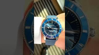 Breitling SUPEROCEAN с синим ремешком и циферблатом — это воплощение океанской глубины D-44mm #watch