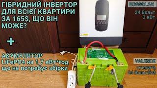 Тест та огляд: Акумулятор LiFePO4 24V 69AH + гібридний інвертор ECGSOLAX 3kWt