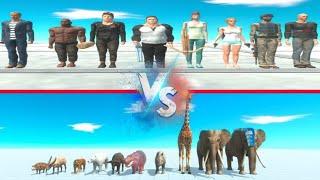 1 VS 1 Modern Animal VS Modern Humans - Animal Revolt Battle Simulator