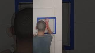 How to make a mitered niche with epoxy finish #diy #hack #tiles #bathroomdesign #epoxy #tiling
