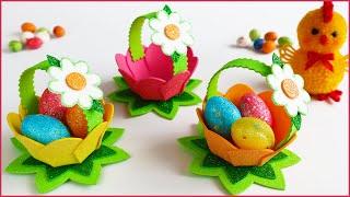 Пасхальная МИНИ КОРЗИНКА из фоамирана Поделки к Пасхе/Easter mini basket DIY