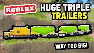 Transporting TRIPLE TRAILERS in Roblox Trucking Empire