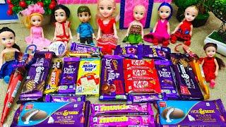 Chocolates Finding Game Playing with All Barbies| My Barbie Shows