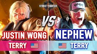 SF6  JUSTIN WONG (Terry) vs NEPHEW (Terry)  Street Fighter 6 Terry Bogard Day One