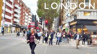 London City Walk at Rush Hour, Walking London King's Cross to London Soho Via Euston Station