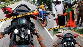 Race With @kukuboro2667 live Accident  RR VLOG @RiderReba