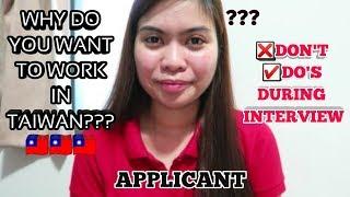 EXAMPLE INTERVIEW QUESTION AND ANSWER FOR FACTORY WORKER IN TAIWAN