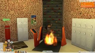 The Sims 4 Fitness Stuff: Rock Climbing Wall (Malfunction & Fire Challenge)