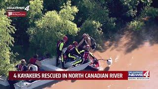 4 kayakers rescued in North Canadian River