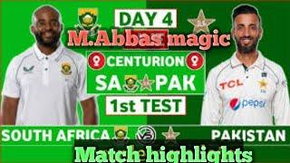 Pakistan vs South Africa 1st Test Day 4 Highlights, Pak Vs SA, Abbas magic