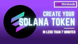 Create Your Solana Token in Less Than 7 Minutes w/ thirdweb