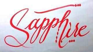 Sapphire Name Signature Calligraphy Status | How to Cursive write with cut Marker #sapphire