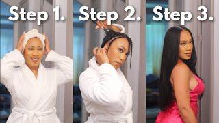 QUICK WEAVE for beginners + Blend your Leaveout #hairstyle