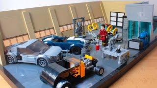 Lego Tony Stark's Garage Diorama from Iron Man 1