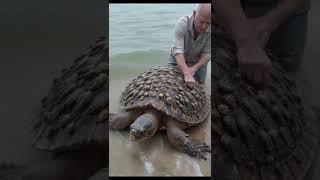 Marine Biologist Rescues Giant Turtle Covered in Barnacles