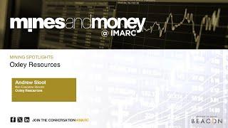 Andrew Sloot from Oxley Resources presented at Mines and Money Investment Theatre in IMARC 2024