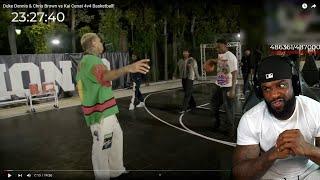 UNEXPECTIED ENDING! Duke Dennis & Chris Brown vs Kai Cenat 4v4 Basketball! Reaction