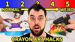 Testing Crayon Art Hacks (but they keep getting weirder)