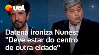 Debate na Band: Datena ataca Nunes e diz que prefeito arrasou São Paulo