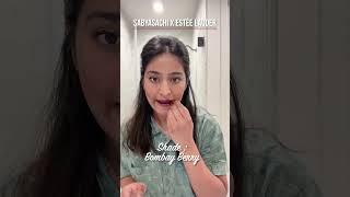 Swatching the Sabyasachi x Estee Lauder Limited Edition Lipstick - Shade berry | Brown Skin Beauty