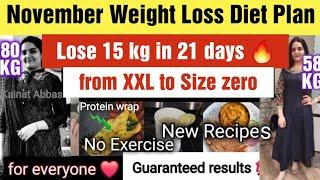 November Weight Loss Challenge | Lose 15 KG in 21 Days | Simple Diet Plan to lose weight fast|No Gym