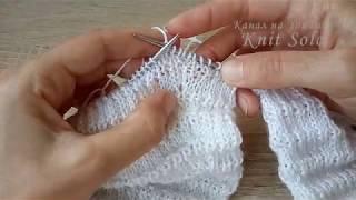 Прибавки в рукаве с рельефным узором. Вязание спицами. Knit Solo