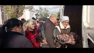 Благовістя Криворізької церкви МСЦ ЄХБ. Роздача картоплі у звільнених селах Херсонської області.