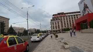 Virtual Walk Romania, Prahova, Downtown Ploiesti, Central Hotel View and Winmarkt Shopping Mall