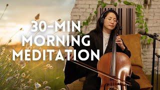 Morning Meditation Music 30 Minutes - for Positive Energy (Live Cello with Waves and SOMA Cosmos)