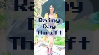 Rainy day thrift haul  $50 outfit and accessories #shorts