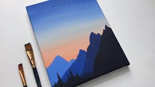 Simple Sunset painting for beginners  | Acrylic Painting Easy Step by Step