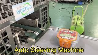 Auto sleeving machine for food box promotion package