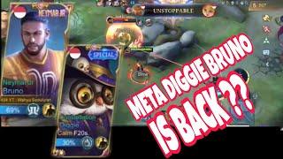 META DIGGIE BRUNO IS BACK ! | GAMEPLAY BRUNO #01 | Mobile Legends: Bang Bang