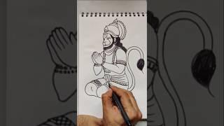 Quick simple and easy drawing of Bajrangbali Hanuman using number 3/ Hanuman drawing
