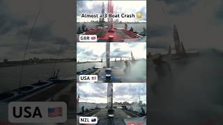 3 Boat Crash  | USA, GBR, and NZL sailing close at Canada Sail Grand Prix | #sailing #sailboat