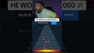 CRAZY $3,000,000 1000x PLINKO HIT! (STAKE ORIGINALS) #stake #casino #plinko #shorts #trending