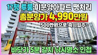 17평 총분양가 4,990만원 미분양아파트 최저가 땡처리 500만원 즉시입주 바닷가5분 풍부한생활인프라 소액 부동산투자 추천 소형아파트 목포 대양동 근화 하이팰리스