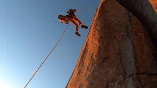 Climbing Freerider Ground Up (5.12d, Grade VI)