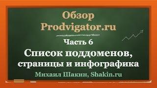 Обзор Prodvigator.ru - часть 6. Поддомены и инфографика