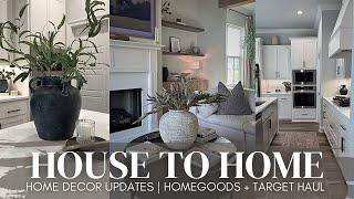 HOUSE TO HOME VLOG | modern, organic home decor haul | target + homegoods | halara haul | 2025