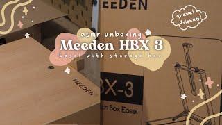 Relaxing ASMR Unboxing | MEEDEN HBX-3 Wooden Travel Box Easel for Artists | Easel with Storage Box