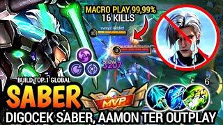 Saber Mode Agresif,, Aamon Langsung Kena Outplay,, Build Top 1 Global Saber,, MLBB